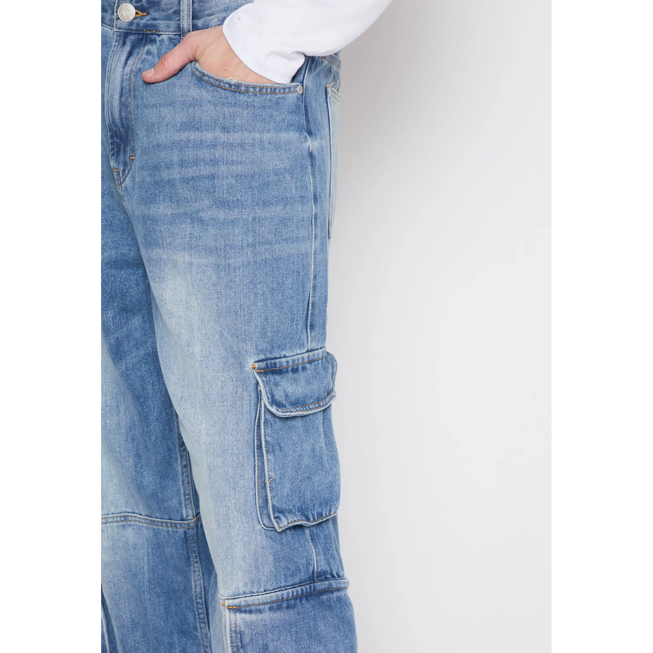 Jeans Cargo Corte Hombre Azul Familyshop 4