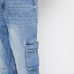 Jeans Cargo Corte Hombre Azul Familyshop - Miniatura 4