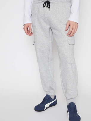 Pantalón Buzo Cargo Hombre Gris Familyshop