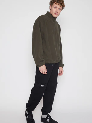 Pantalón Buzo Cargo Cortes Hombre Negro Familyshop