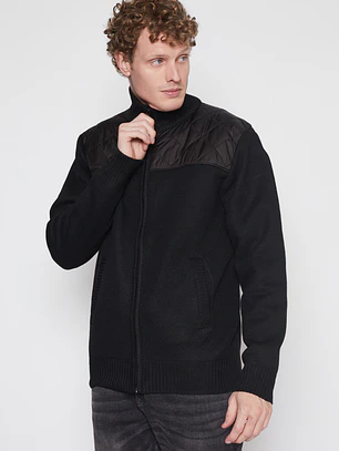 Chaleco Taslan Hombre Negro Familyshop