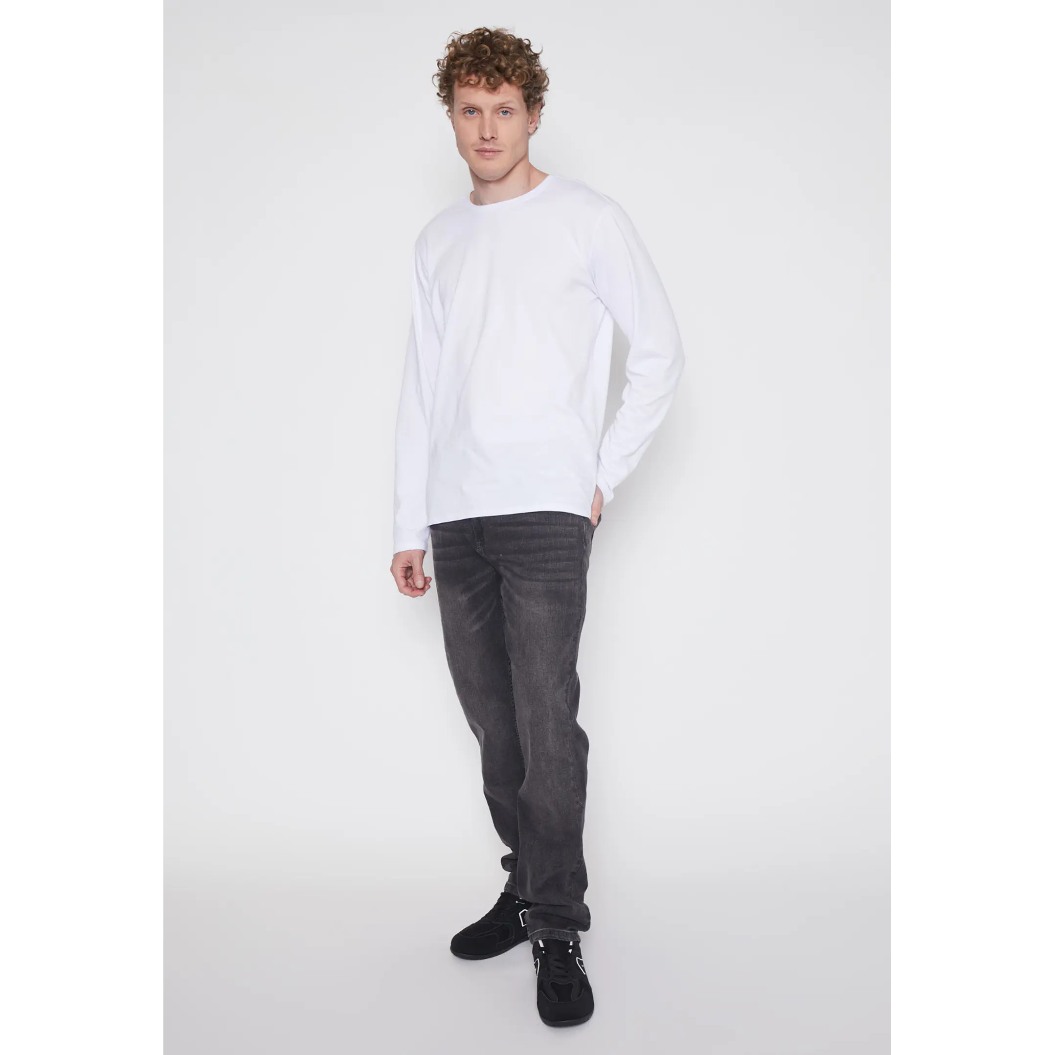 Polera Basic Hombre Blanco Familyshop 2