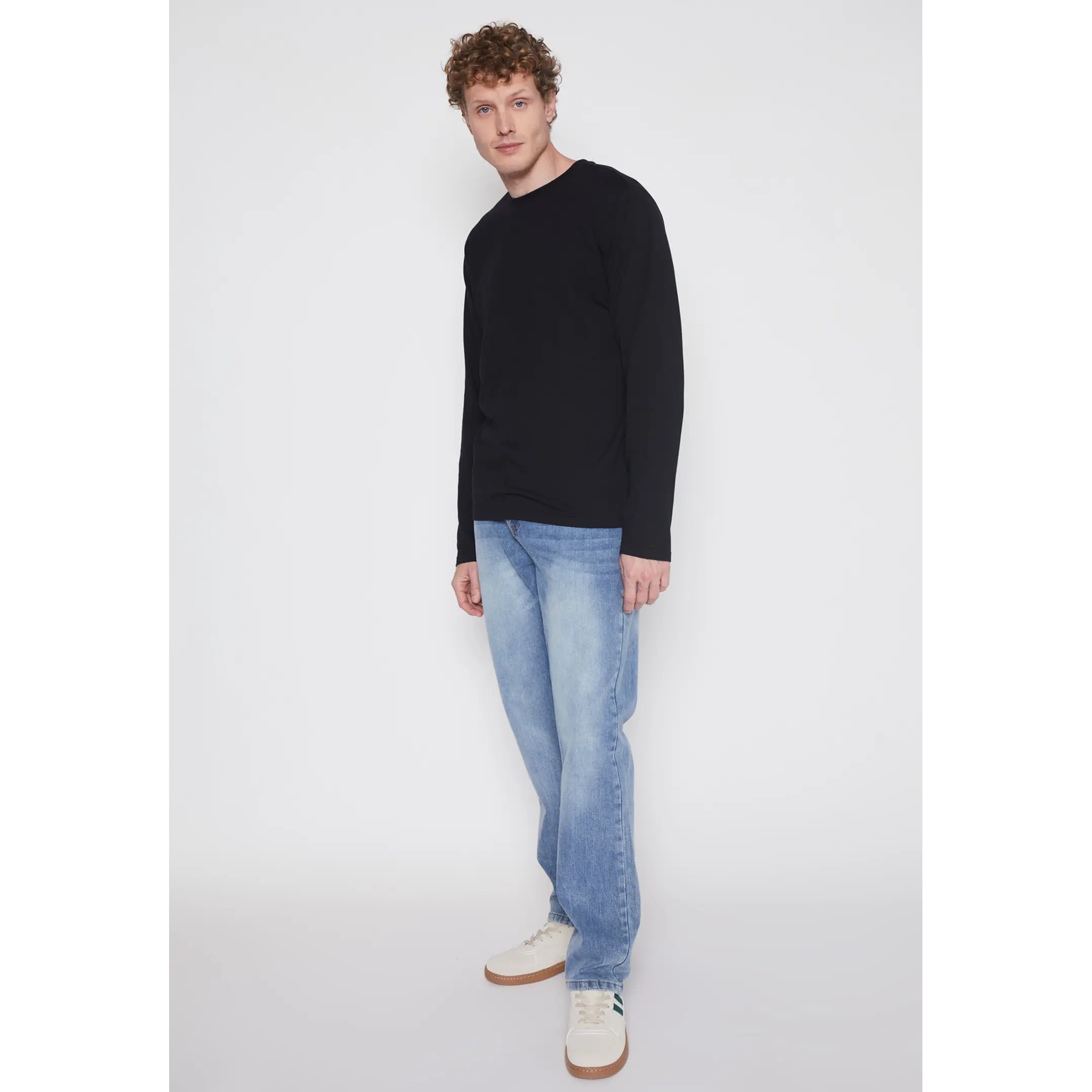 Polera Manga Larga Basic Hombre Negro Familyshop 2