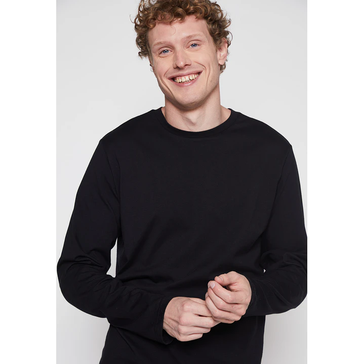 Polera Manga Larga Basic Hombre Negro Familyshop 3