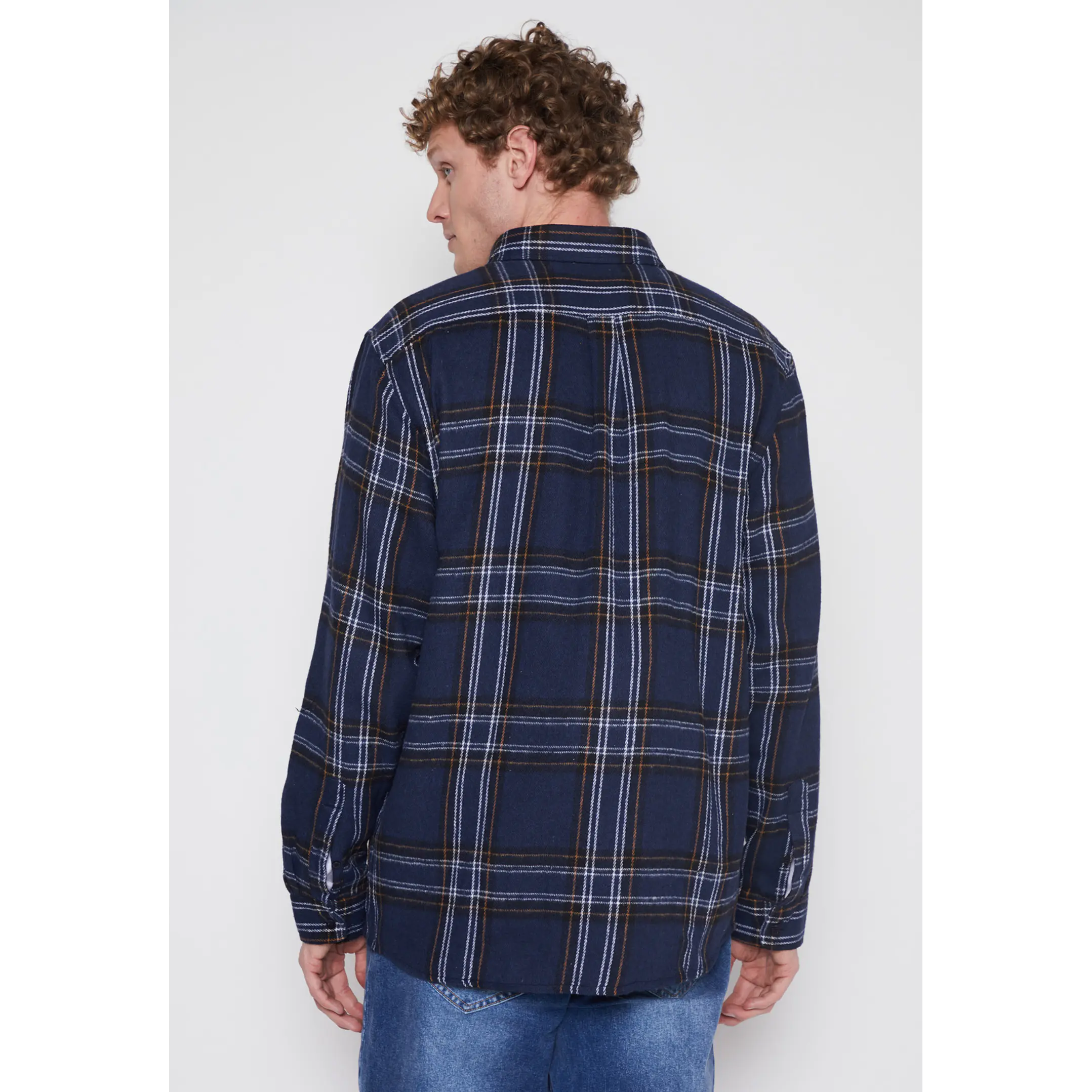 Camisa Franela Manga Larga Hombre Azul Familyshop 2