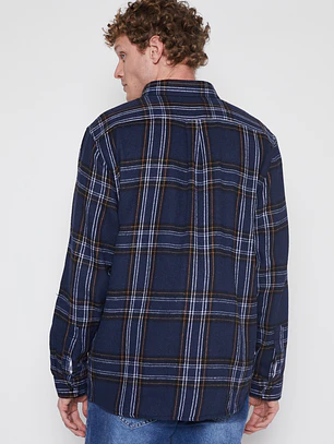 Camisa Franela Manga Larga Hombre Azul Familyshop