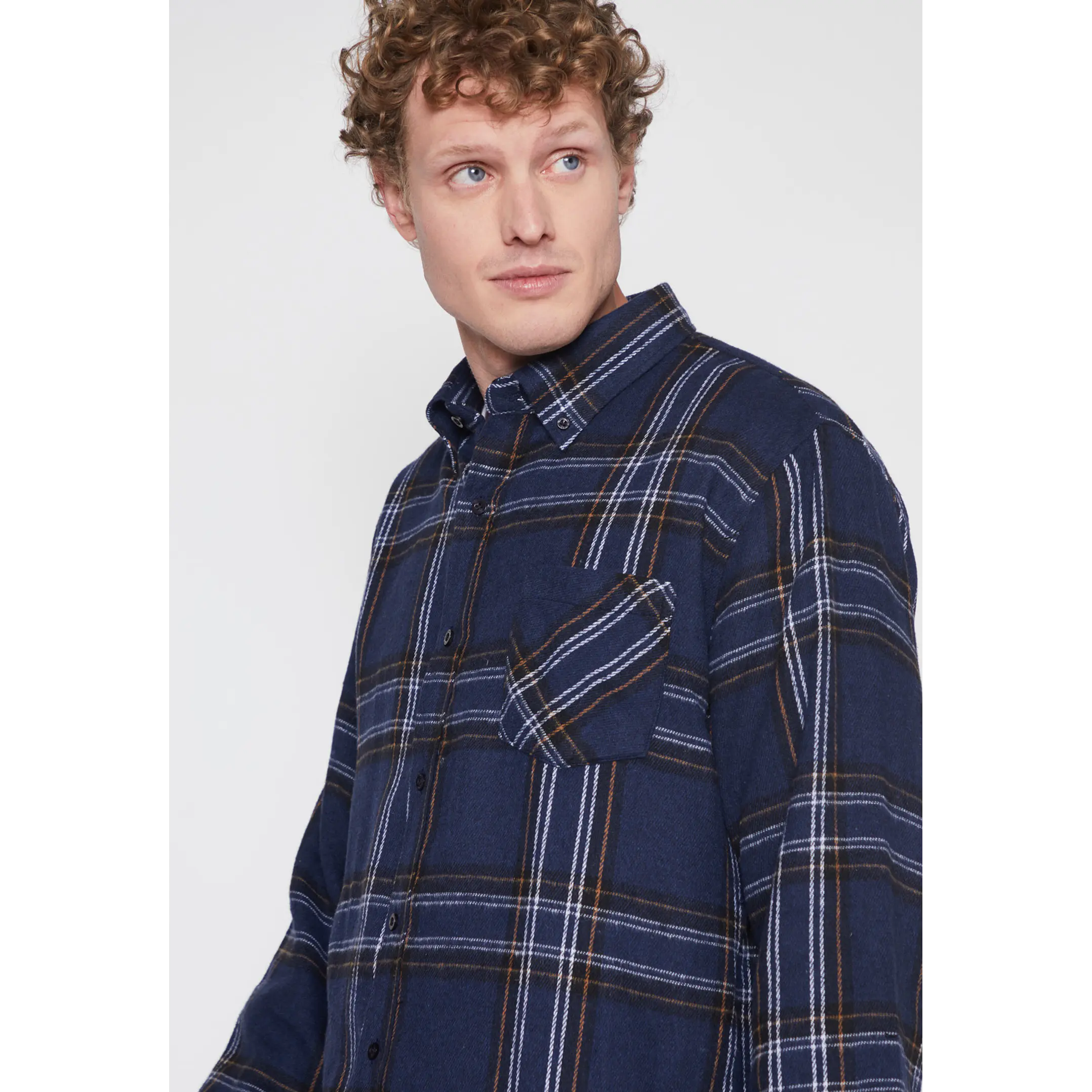 Camisa Franela Manga Larga Hombre Azul Familyshop 3