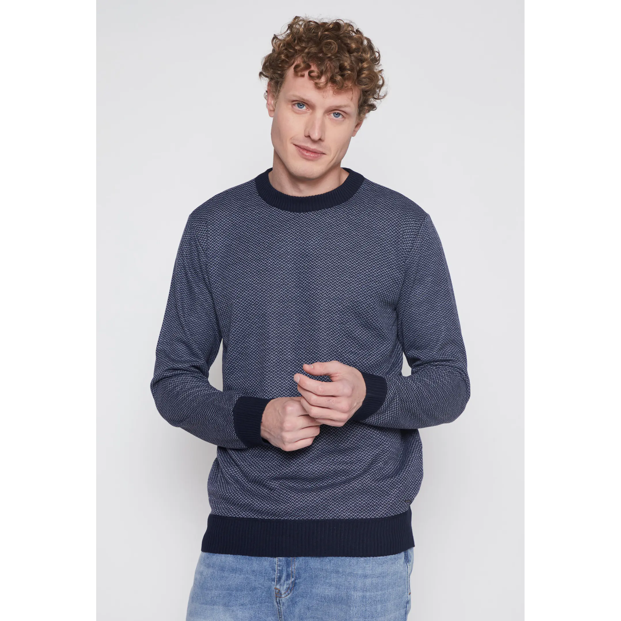Sweater Bicolor Hombre Azul Familyshop 1