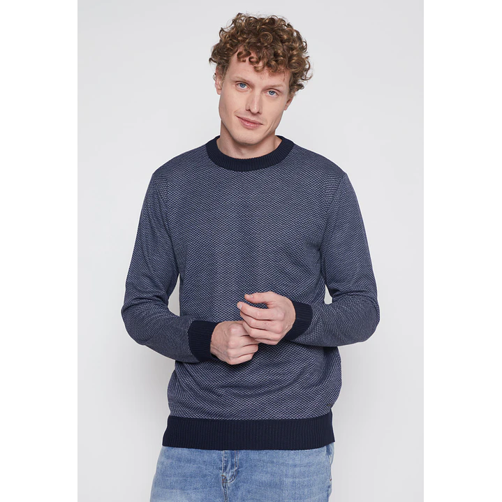 Sweater Bicolor Hombre Azul Familyshop 1