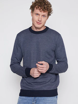 Sweater Bicolor Hombre Azul Familyshop