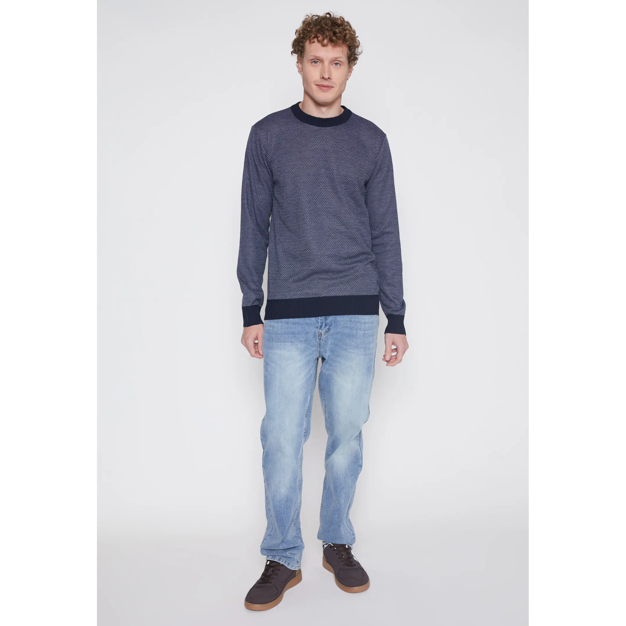 Sweater Bicolor Hombre Azul Familyshop 2