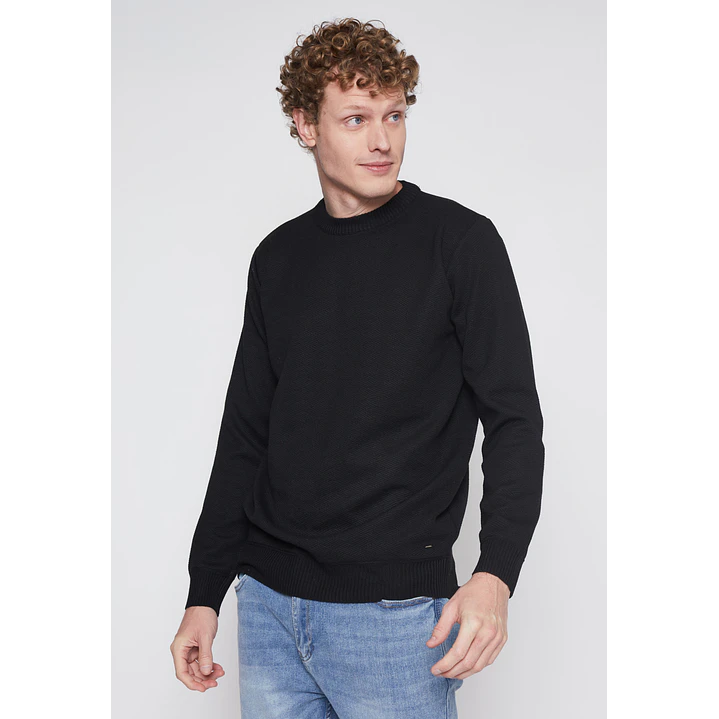 Sweater Tela Hombre Negro Familyshop 1