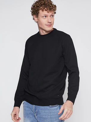 Sweater Tela Hombre Negro Familyshop