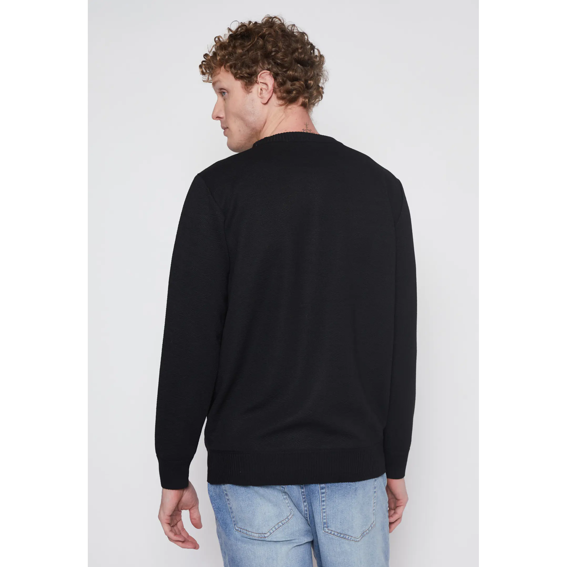 Sweater Tela Hombre Negro Familyshop 3