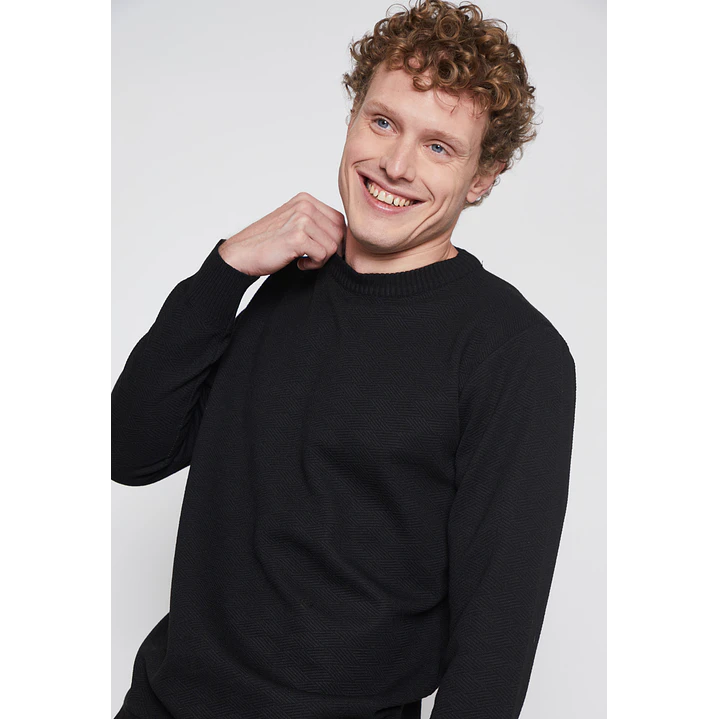 Sweater Tela Hombre Negro Familyshop 4