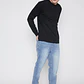 Sweater Tela Hombre Negro Familyshop - Miniatura 2