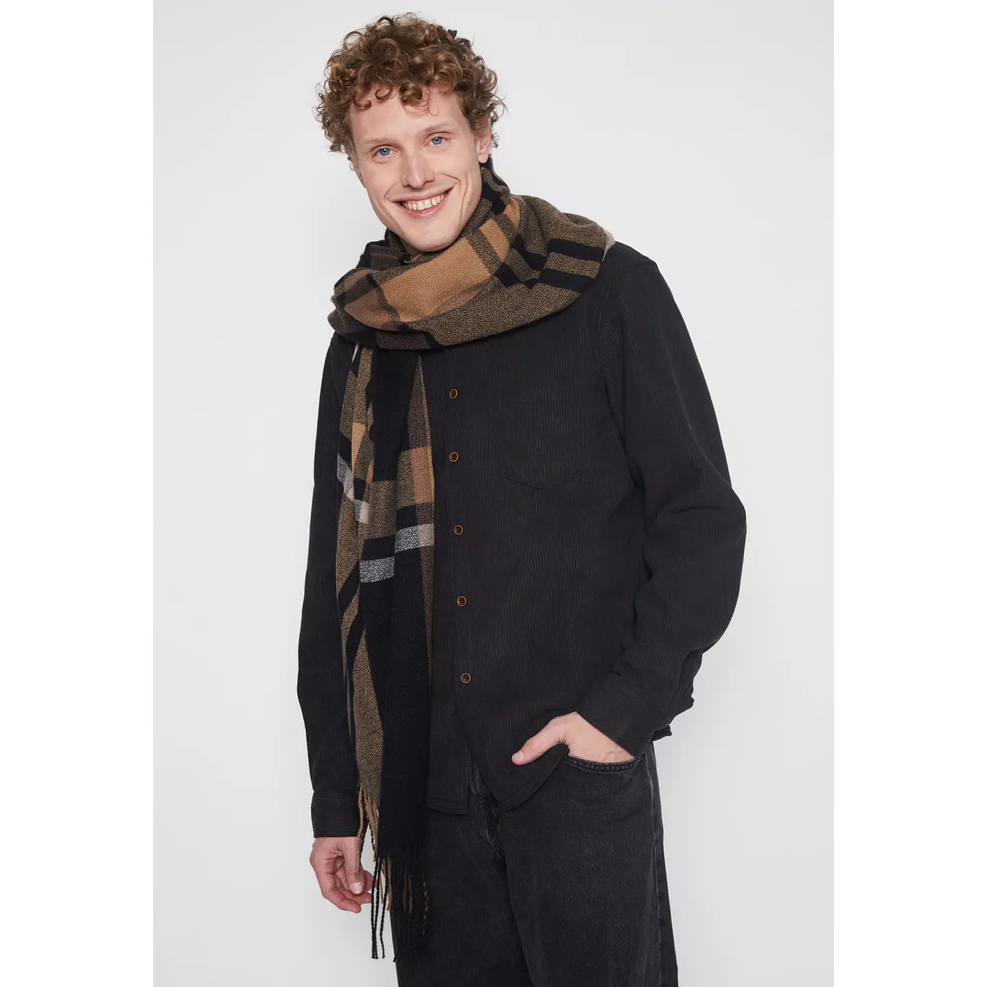 Bufanda Escocesa Hombre Café Familyshop 1