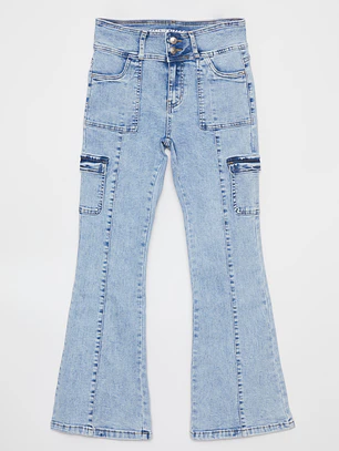 Jeans Flare Costura Lola Azul Familyshop