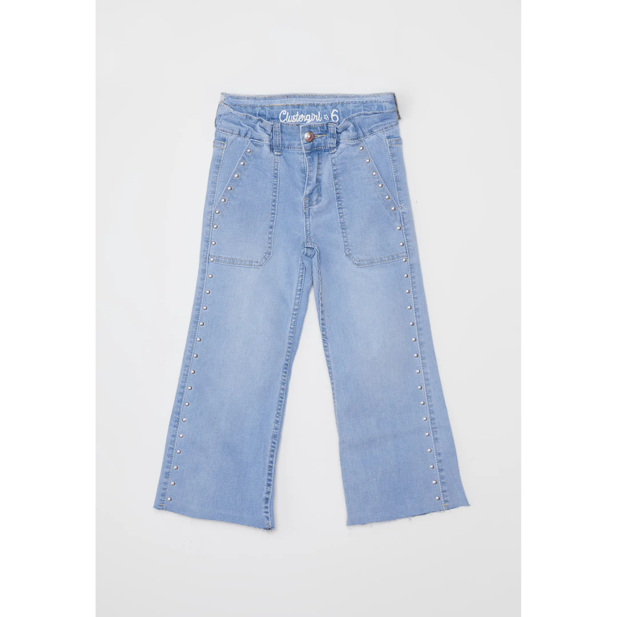 Jeans Wide Leg Tachas Niña Azul Familyshop 1