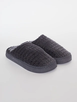 Pantufla Plush Hombre Gris Familyshop