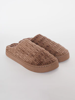 Pantufla Plush Hombre Beige Familyshop