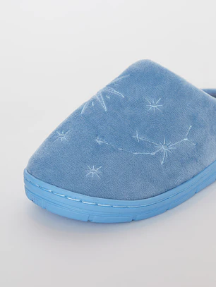 Pantufla Bordado Mujer Azul Familyshop