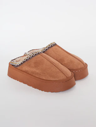 Pantufla Étnica Mujer Café Familyshop