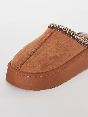 Pantufla Étnica Mujer Café Familyshop