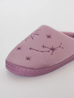 Pantufla Bordado Mujer Morado Familyshop