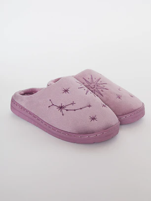 Pantufla Bordado Mujer Morado Familyshop