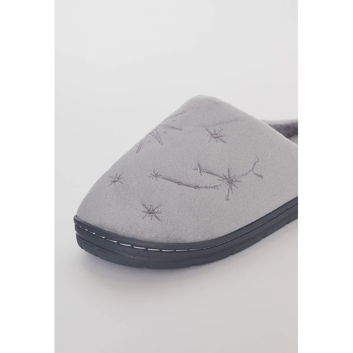 Pantufla Bordado Mujer Gris Familyshop 2