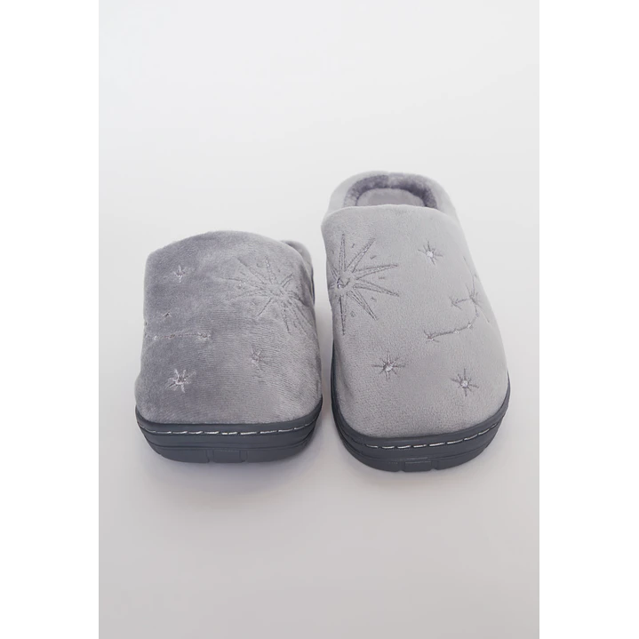 Pantufla Bordado Mujer Gris Familyshop 3