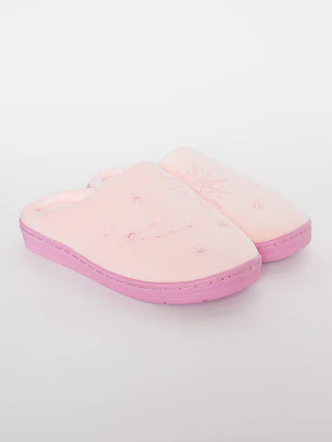 Pantufla Bordado Mujer Rosado Familyshop