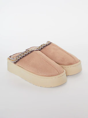 Pantufla Étnica Mujer Beige Familyshop