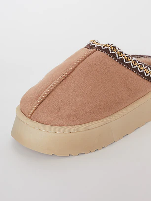 Pantufla Étnica Mujer Beige Familyshop