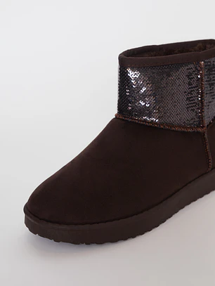 Bota Brillo Mujer Café Familyshop