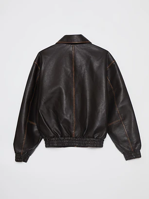 Chaqueta Ecocuero Mujer Café Familyshop