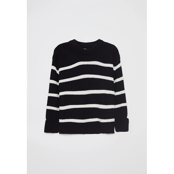 Sweater Rayas Mujer Negro Familyshop 1