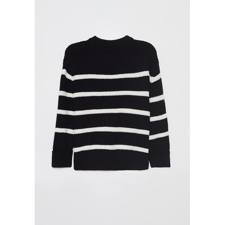 Sweater Rayas Mujer Negro Familyshop 2
