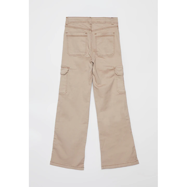 Pantalón Wide Leg Cargo Mujer Beige Familyshop 2