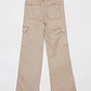 Pantalón Wide Leg Cargo Mujer Beige Familyshop - Miniatura 2