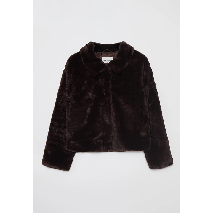 Chaqueta Piel Manga Larga Mujer Café Familyshop 1