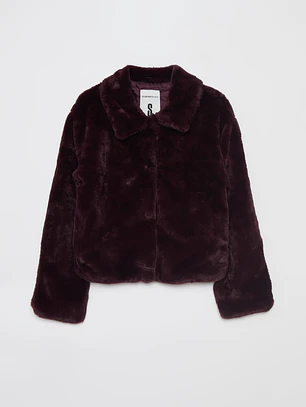 Chaqueta Piel Mujer Burdeo Familyshop