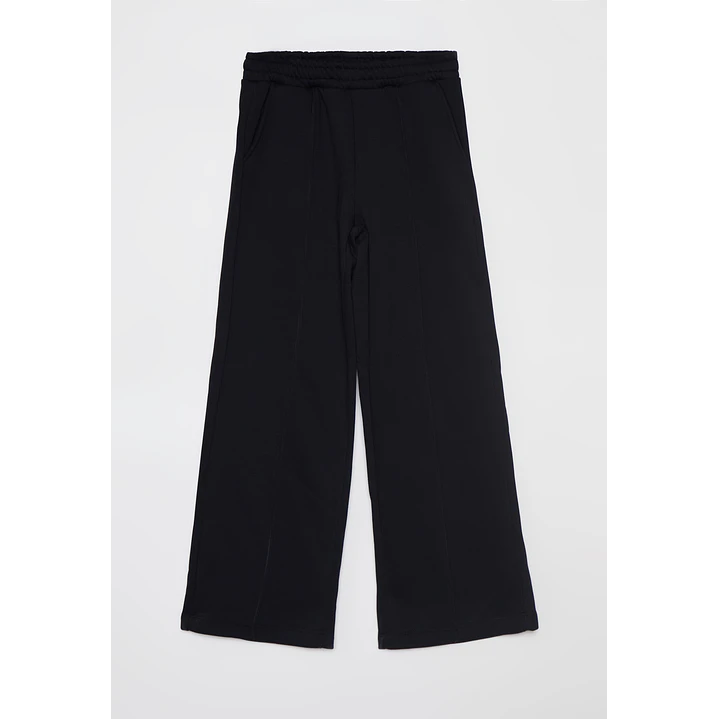 Pantalón Buzo Wide Leg Mujer Negro Familyshop 1