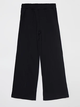 Pantalón Buzo Wide Leg Mujer Negro Familyshop