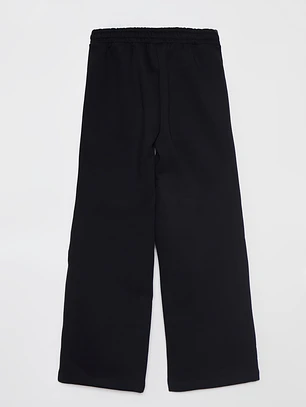 Pantalón Buzo Wide Leg Mujer Negro Familyshop