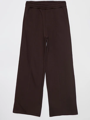 Pantalón Buzo Wide Leg Mujer Café Familyshop