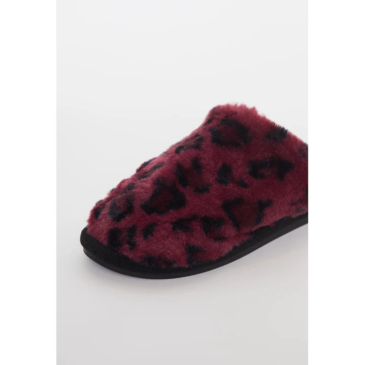 Pantufla Animal Print Mujer Burdeo Familyshop 2