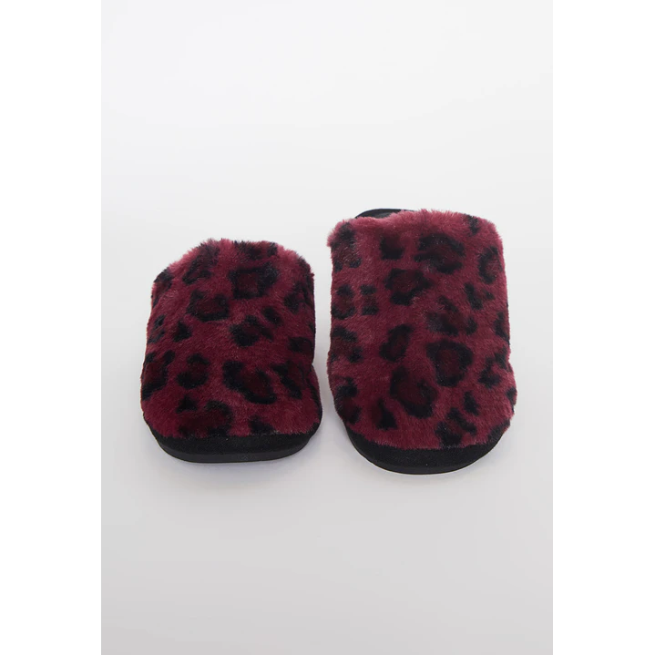 Pantufla Animal Print Mujer Burdeo Familyshop 3
