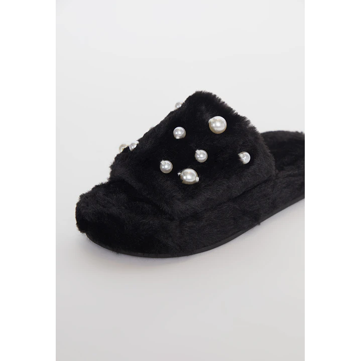 Pantufla Perlas Mujer Negro Familyshop 2